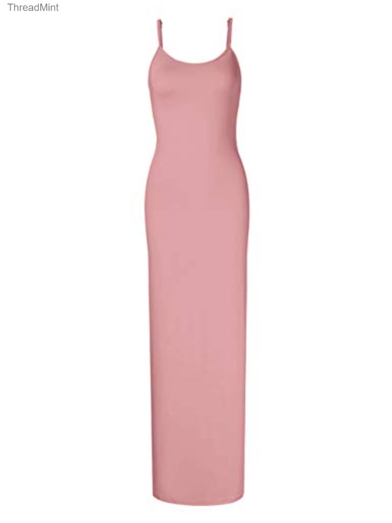 Women Full Slip Under Dress Sleeveless Adjustable Spaghetti Strap Maxi Dress